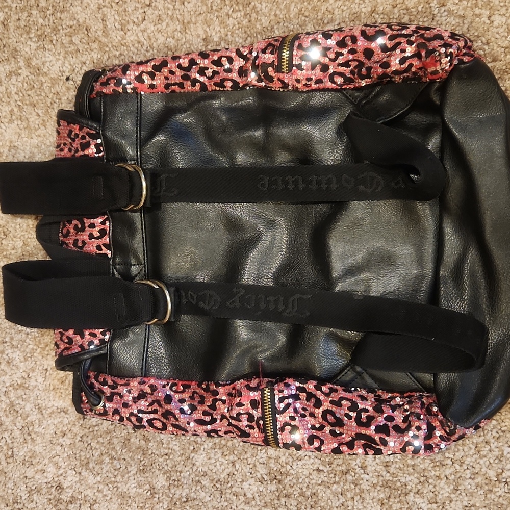 Juicy Couture Glittering Pink Leopard Backpack - Picture 3 of 5